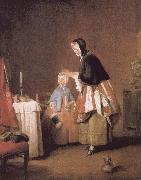 Jean Baptiste Simeon Chardin Dressed in the morning Spain oil painting artist